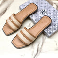 Elegant Beige Slip-On Sandals 🤍