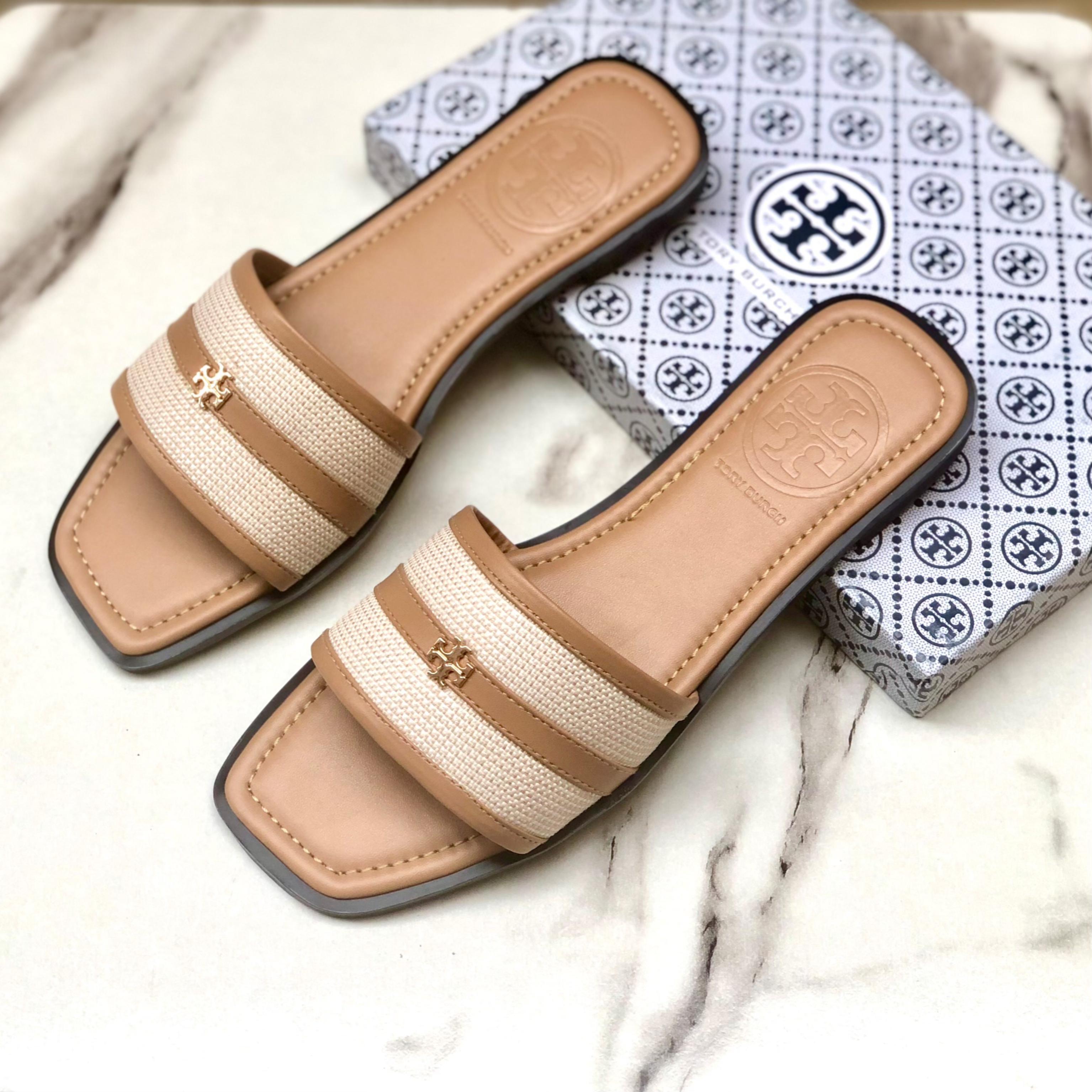Elegant Beige Slip-On Sandals 🤍